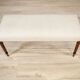 Mid-Century Neoclassical Louis XVI Style Bench with Cream Upholstery and Fluted