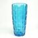 Envelope vase, mid-century modern, blue glass, Ząbkowice, Poland, 1970s