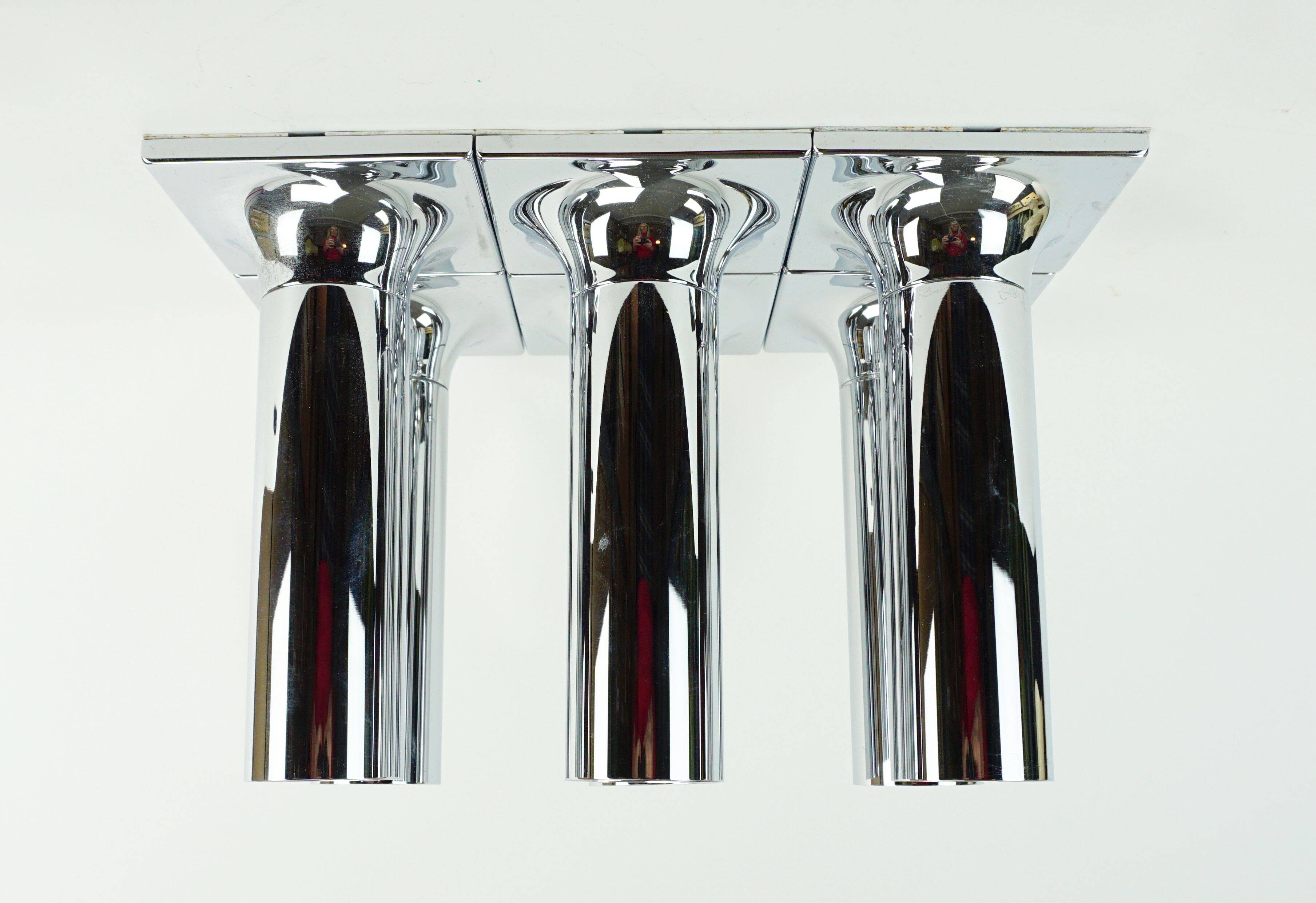 Staff chrome plated ceiling light a248 design rolf krüger 1960s 6 available
