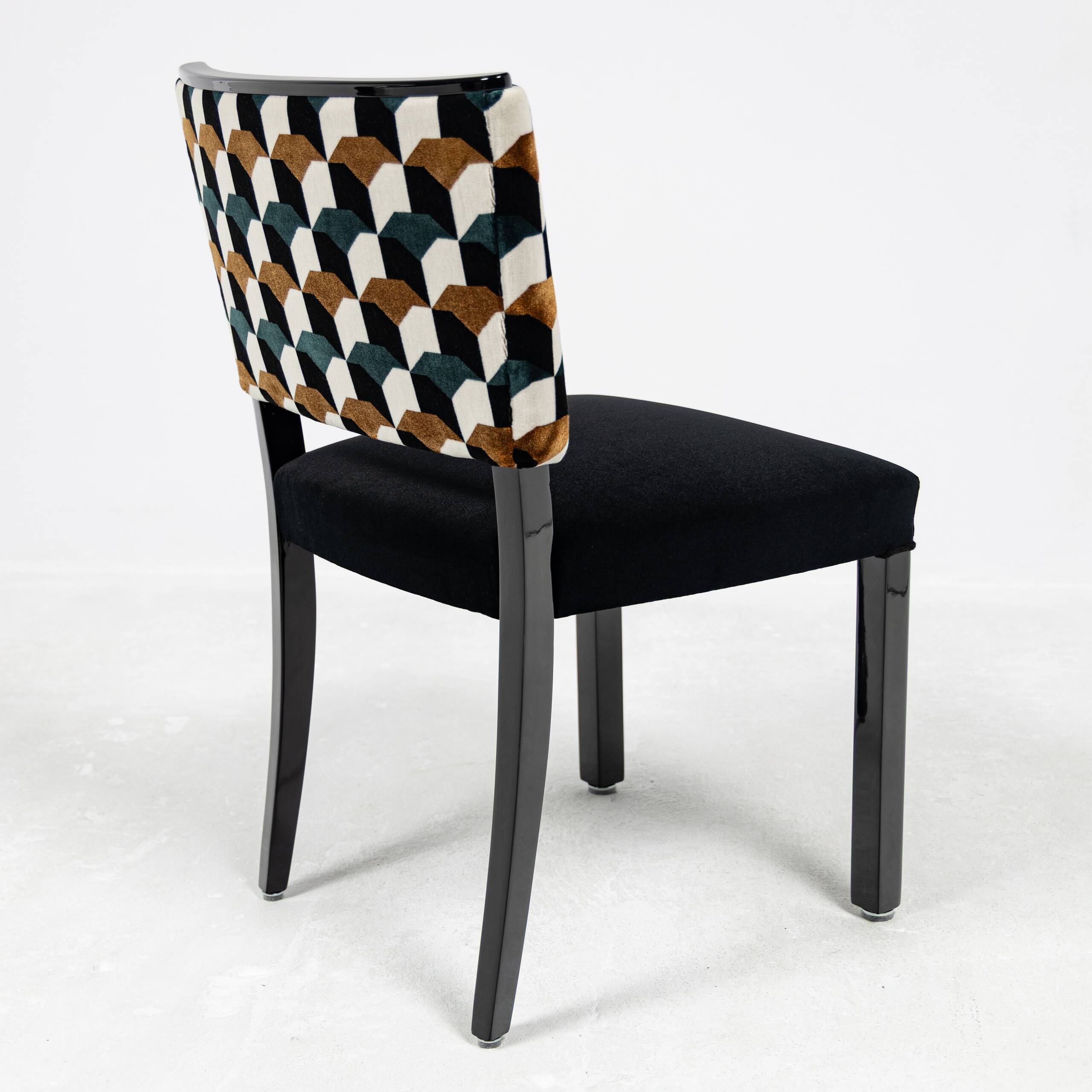 Art Deco modernist chairs in black beech, Alfons Kotschi - 1930-1940