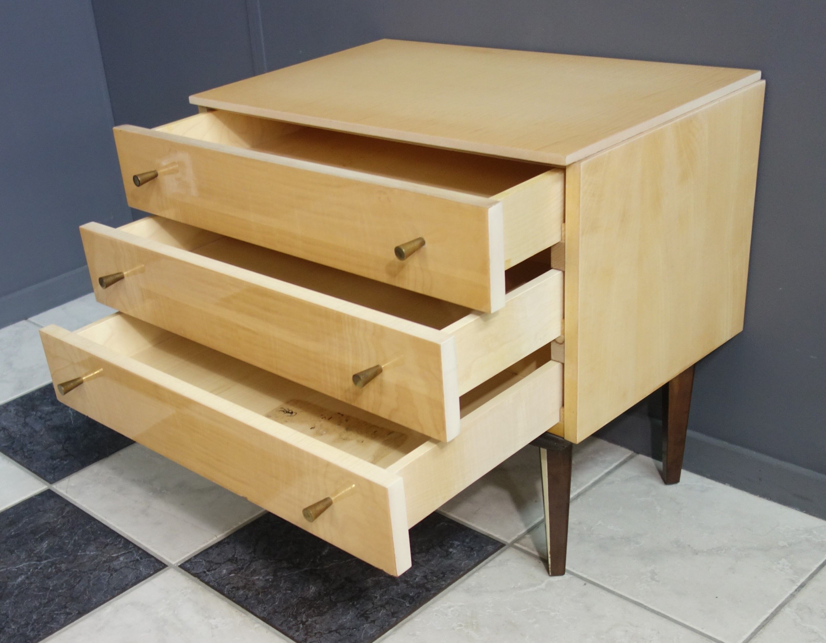 Chest of drawers blond wood 1960s