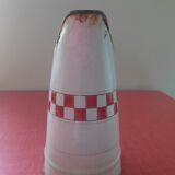 Enamelled sheet metal pitcher Lustucru décor