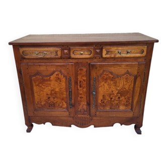 Cherry wood sideboard with two doors and three drawers
