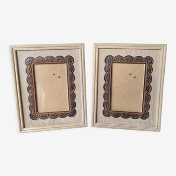 Wood and metal photo frames
