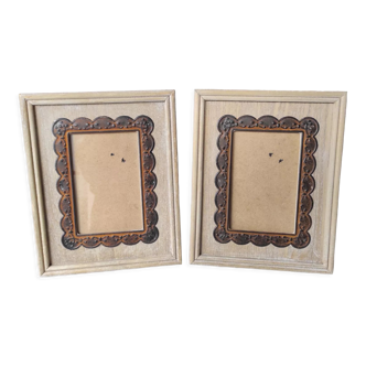 Wood and metal photo frames