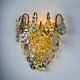 Kinkeldey XL 5-tier cut crystal wall sconce, gilt brass, Germany, 1970s