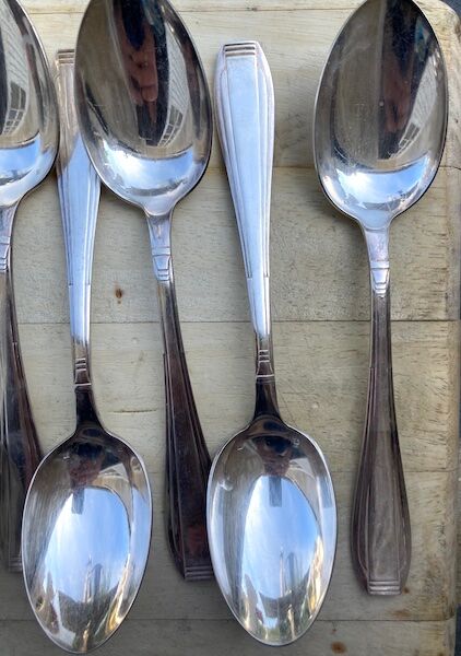 12 Silver Metal Spoons