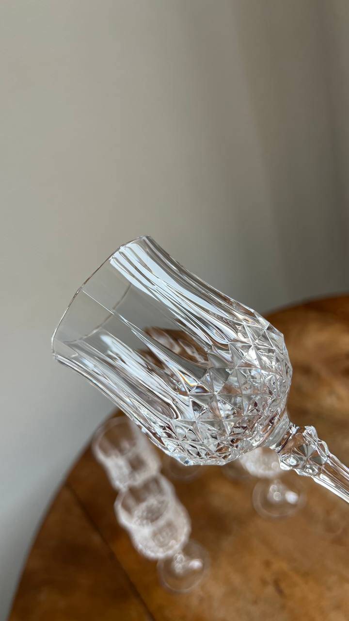 Cristal d’Arques Longchamp – Set de 6 verres à pied n 5 – Vintage 24% PbO
