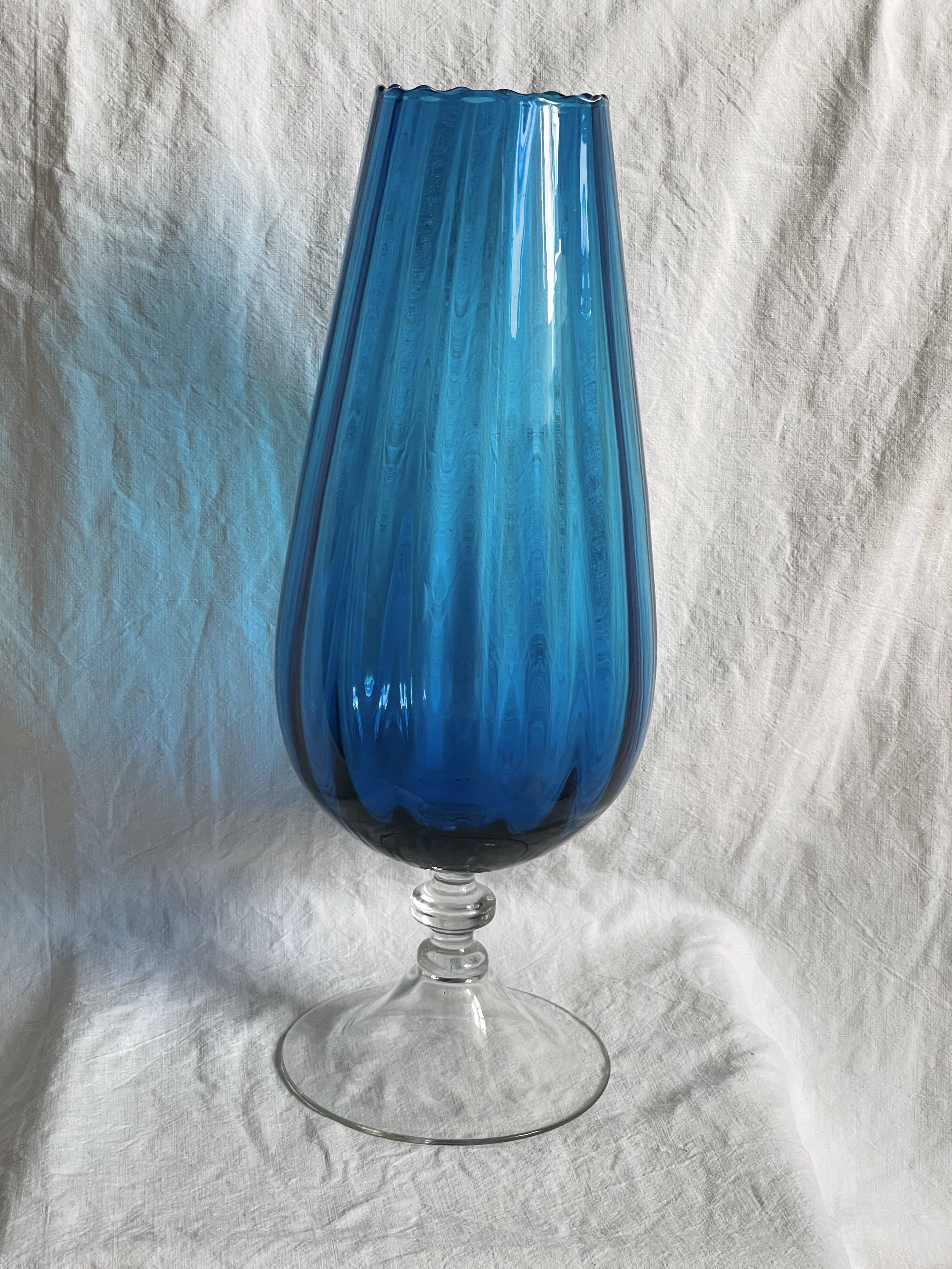 Vase Murano bleu vintage