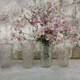 Four bohemian crystal vases