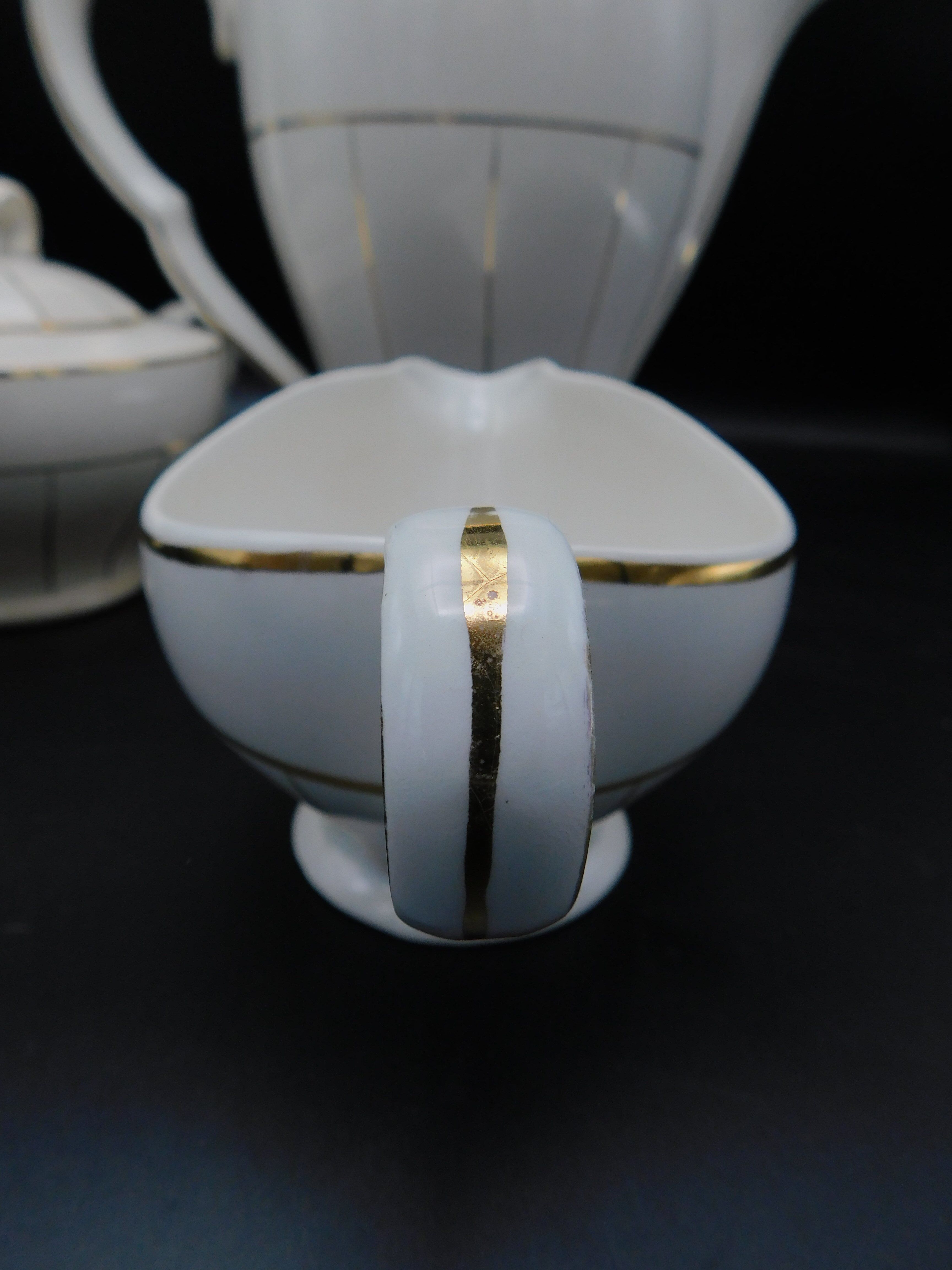 Céranord pourer, creamer and sugar bowl