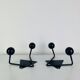 Pair of wall hooks from the 1950s, black metal