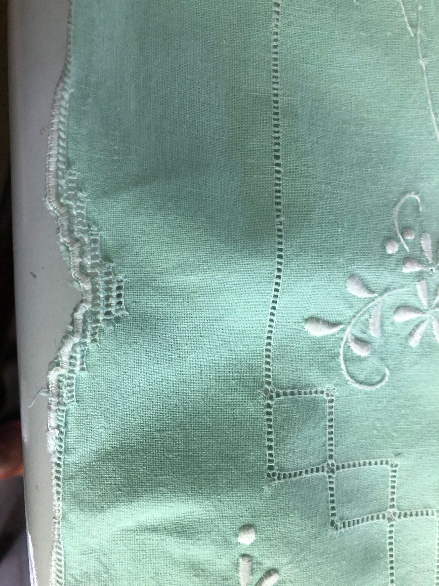 Old sheet and its 2 embroidered taies