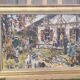 Oil on canvas framed hunting return Michel Gilbert 50 X 73 cm