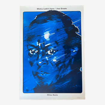 Affiche originale polonaise "Miles Davis" Jazz 68x98cm 1990