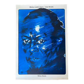 Affiche originale polonaise "Miles Davis" Jazz 68x98cm 1990