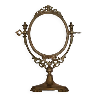 Brass table mirror