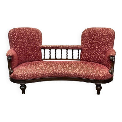 Banquette anglaise XIXème en acajou