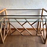 Bamboo and vintage rattan console
