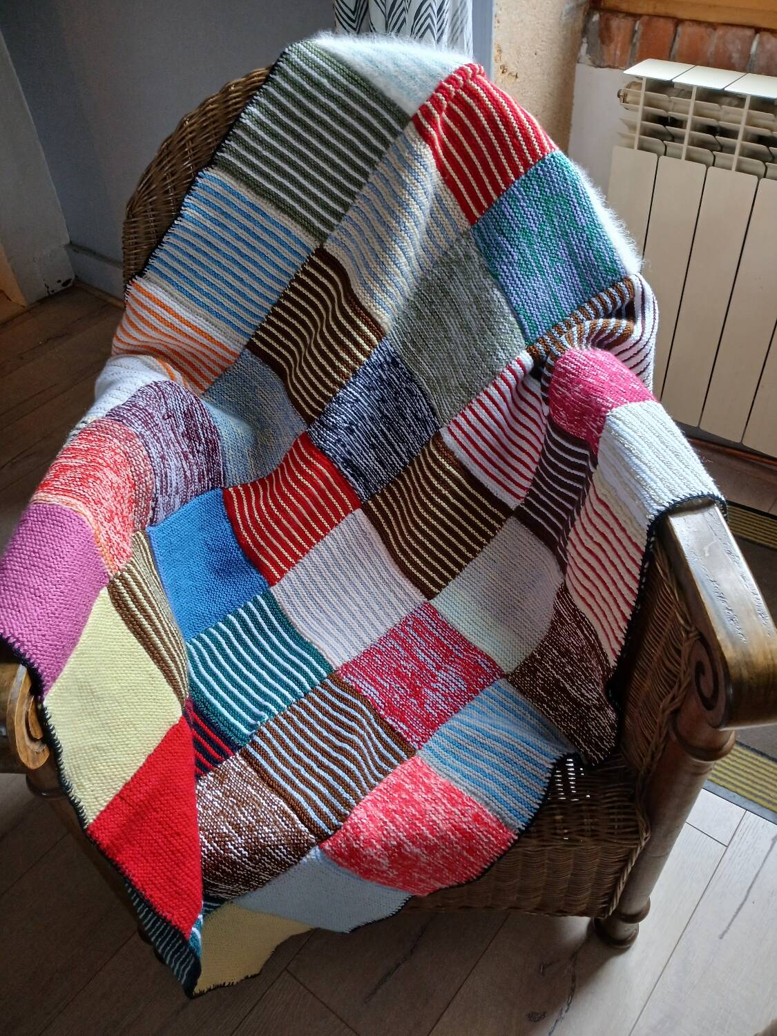 Wool patchwork blanket
