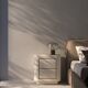 Handmade Textured Plaster Nightstands with Walnut Interior, set of 2