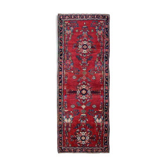 Traditional Red Persian Runner Rug Handwoven Oriental Floral Runner Carpet- 110x300cm