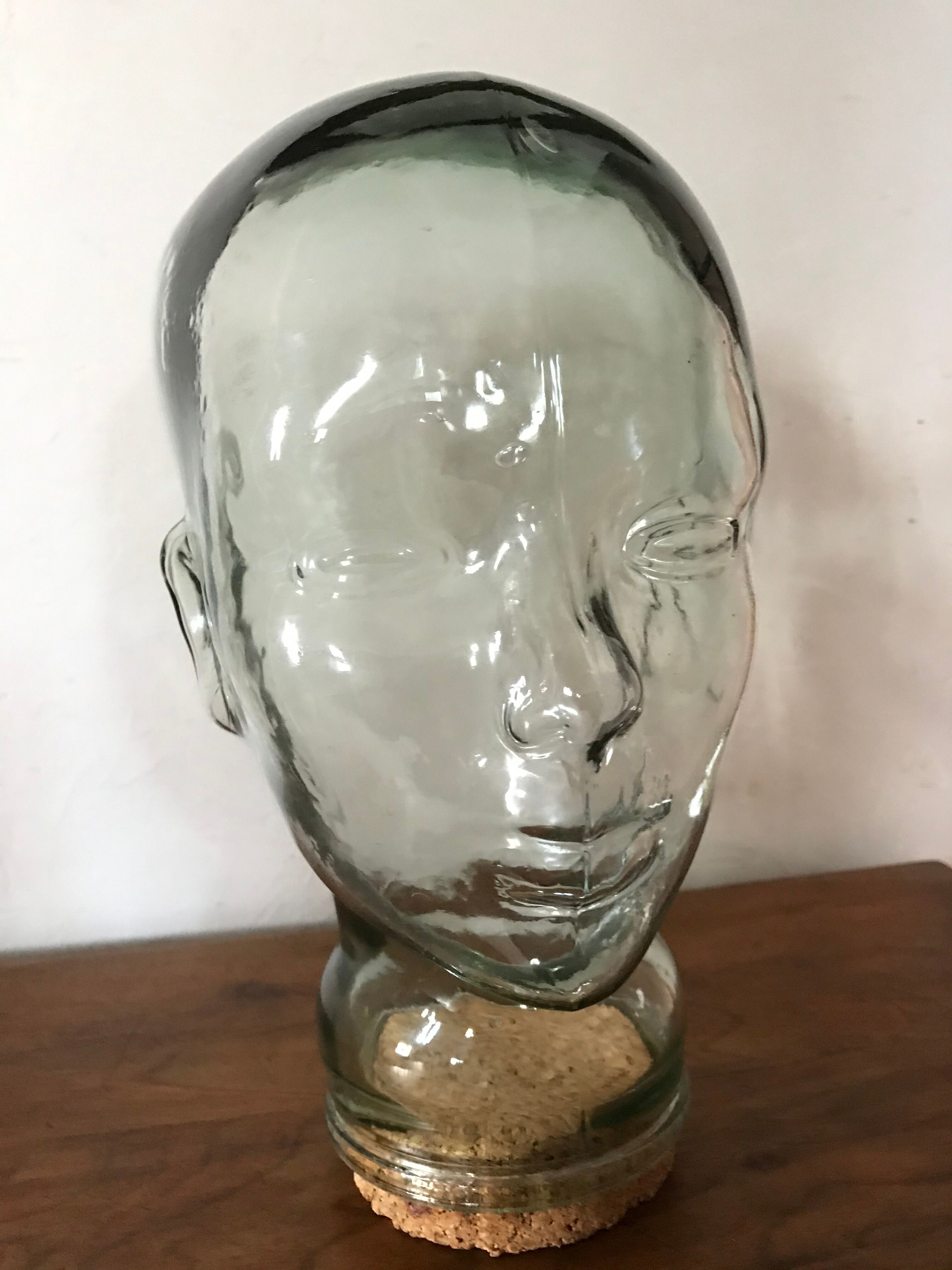 Vintage glass head jar
