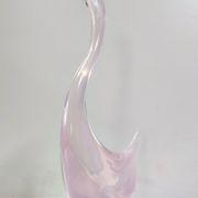 Pink Sommerso Murano glass swan by Elio Raffaeli, Italy