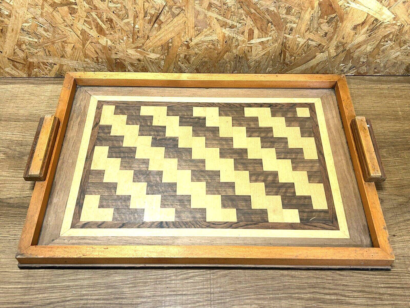 Wooden tray art deco marquetry