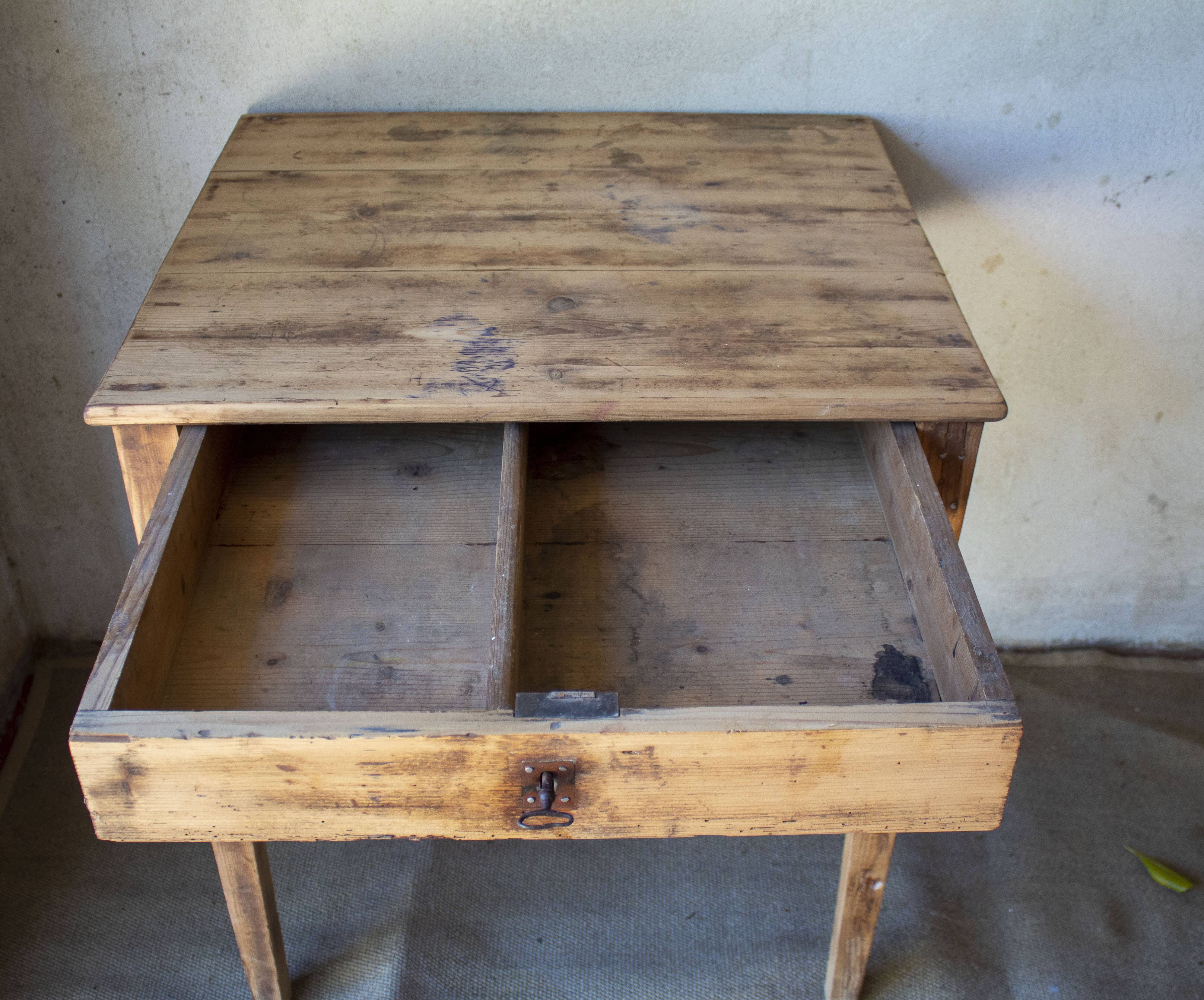 Small vintage desk made of solid wood.