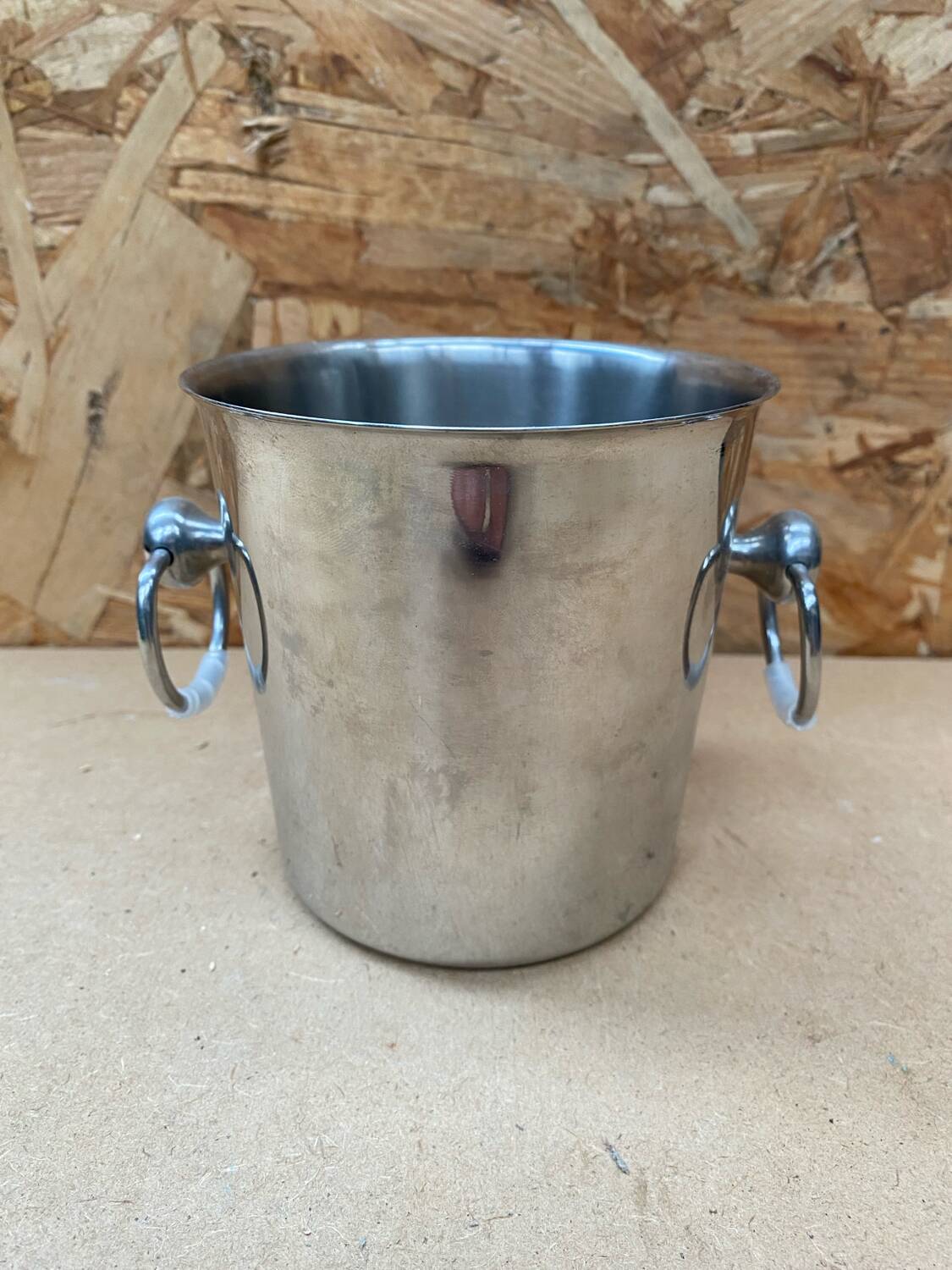 Old champagne bucket cooler couzon stainless steel france