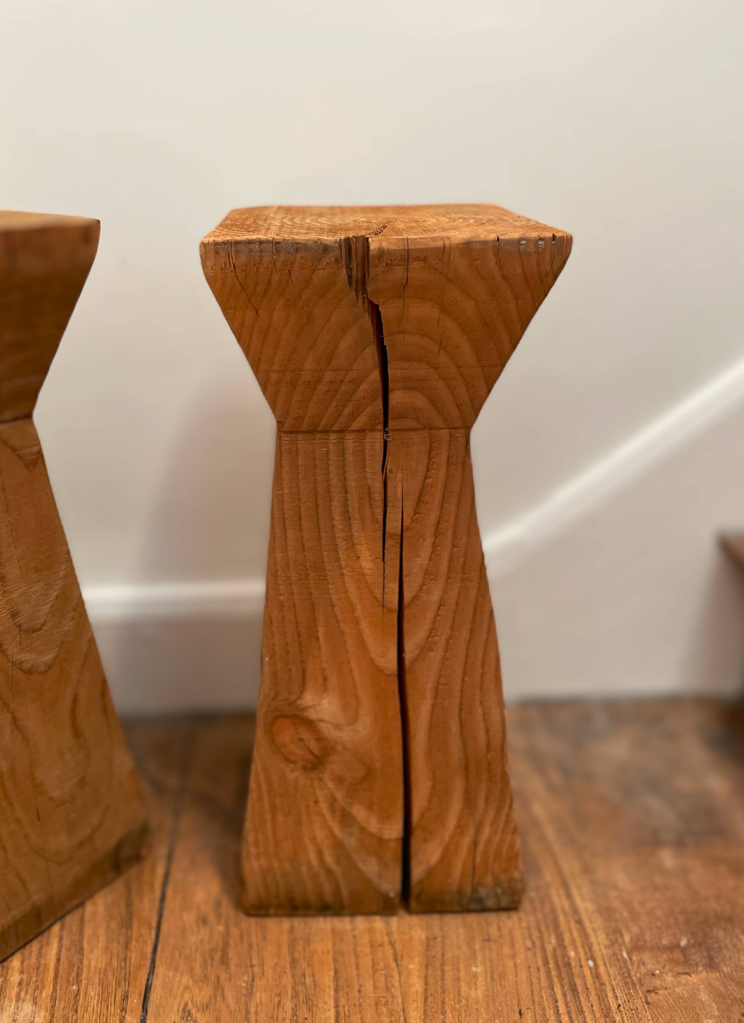 Raw wood side table