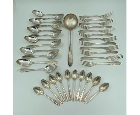 Menagere 35 pieces art deco 1930 in silver metal poinconne s a | Selency