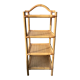 Étagère sur pieds en rotin et cannage années 50-60