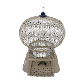Cage à oiseaux ancienne en bois et fil de  fer