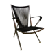 Chromed metal armchair with black scoubidous 1960