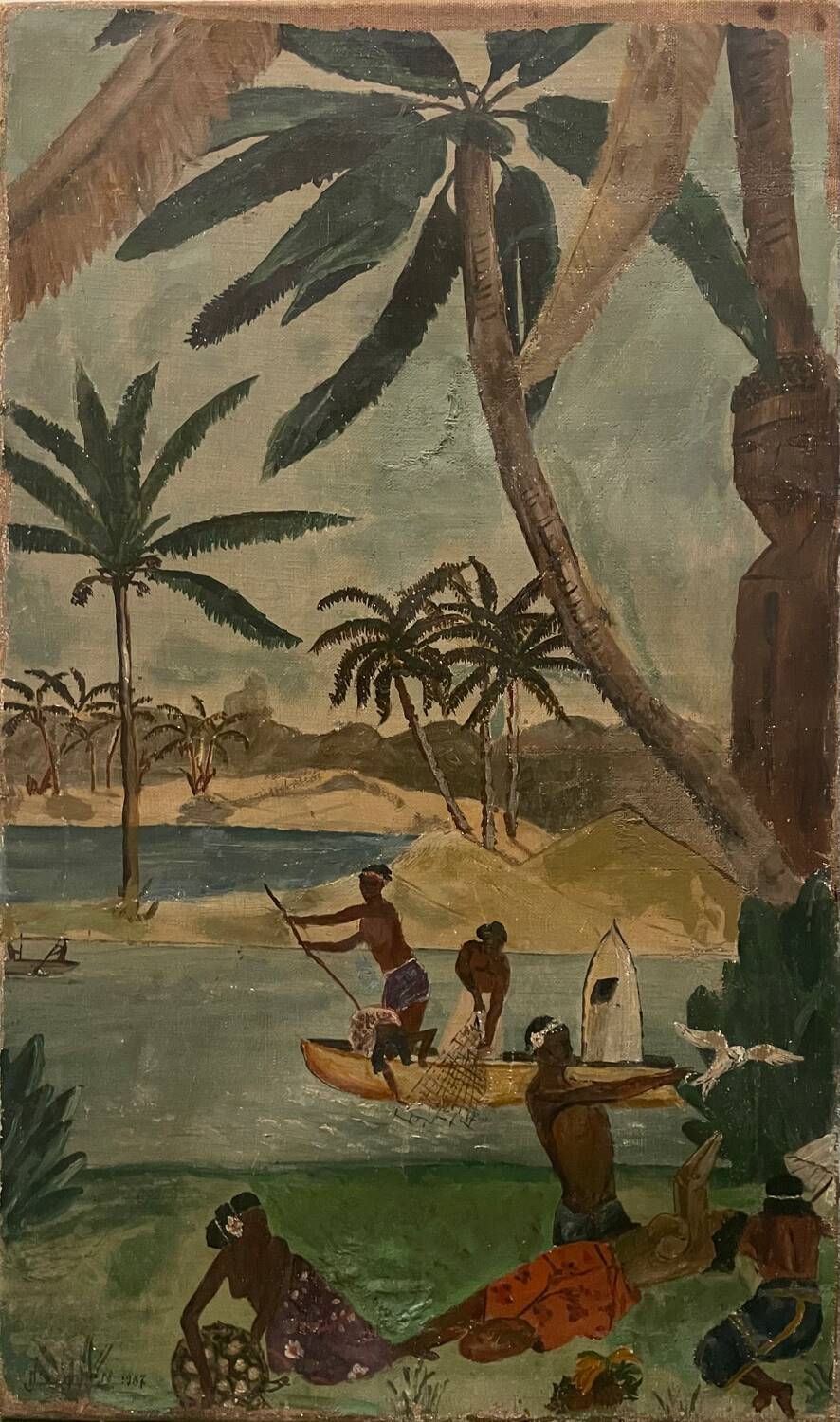 Old painting Tahiti 1937