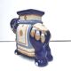 Large ceramic elephant blue plant holder