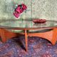 Table basse vintage rétro vintage ovale en teck par GPlan 1960