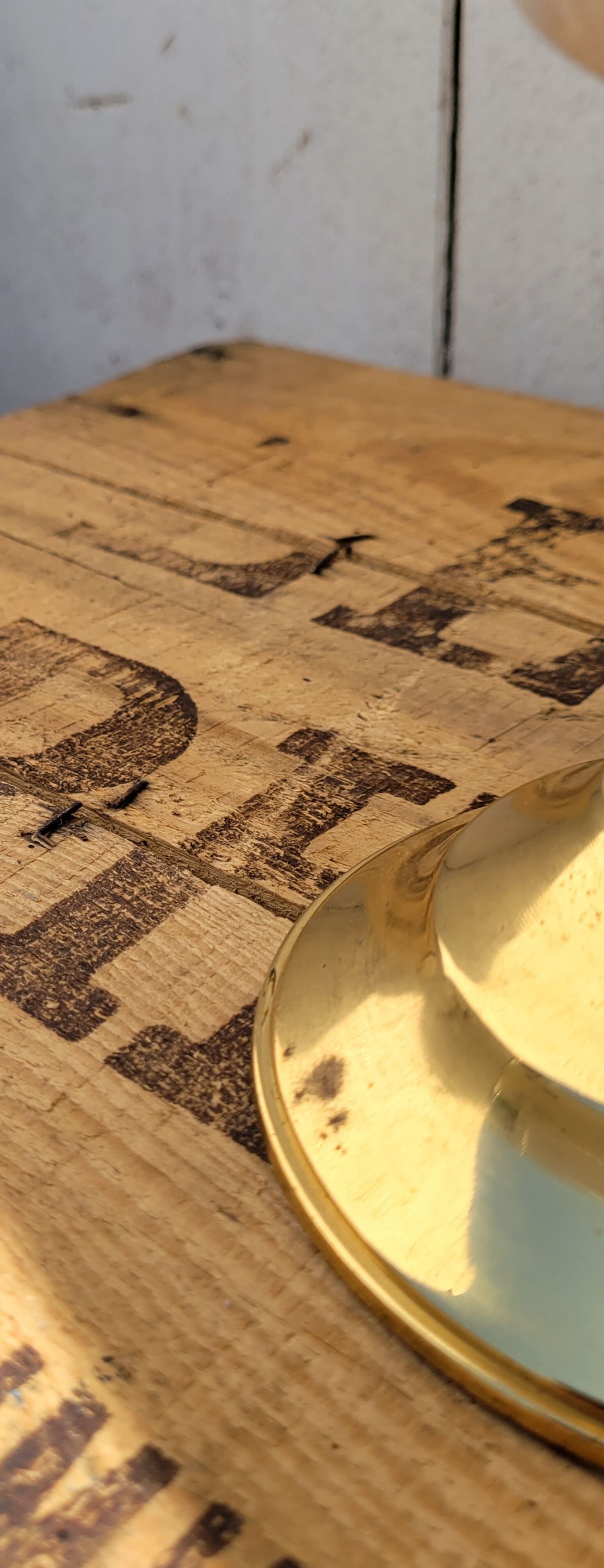 Clichy glass and brass globe lamps