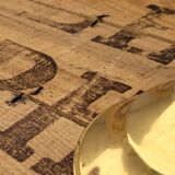 Clichy glass and brass globe lamps