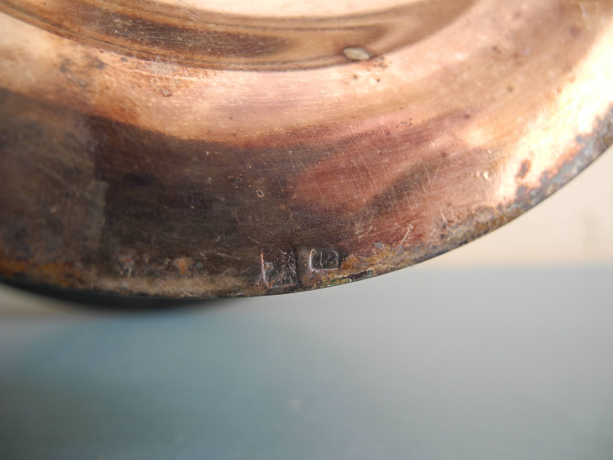 old silver-plated metal bowl cup shabby chic