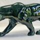 Ancienne statue statue lionne tigre Art Déco 1930 craquelé Saint Clément