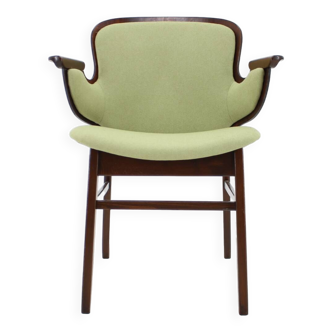 Chaise Hans Olsen en hêtre des années 1950 pour Bramin Mobler, Danemark