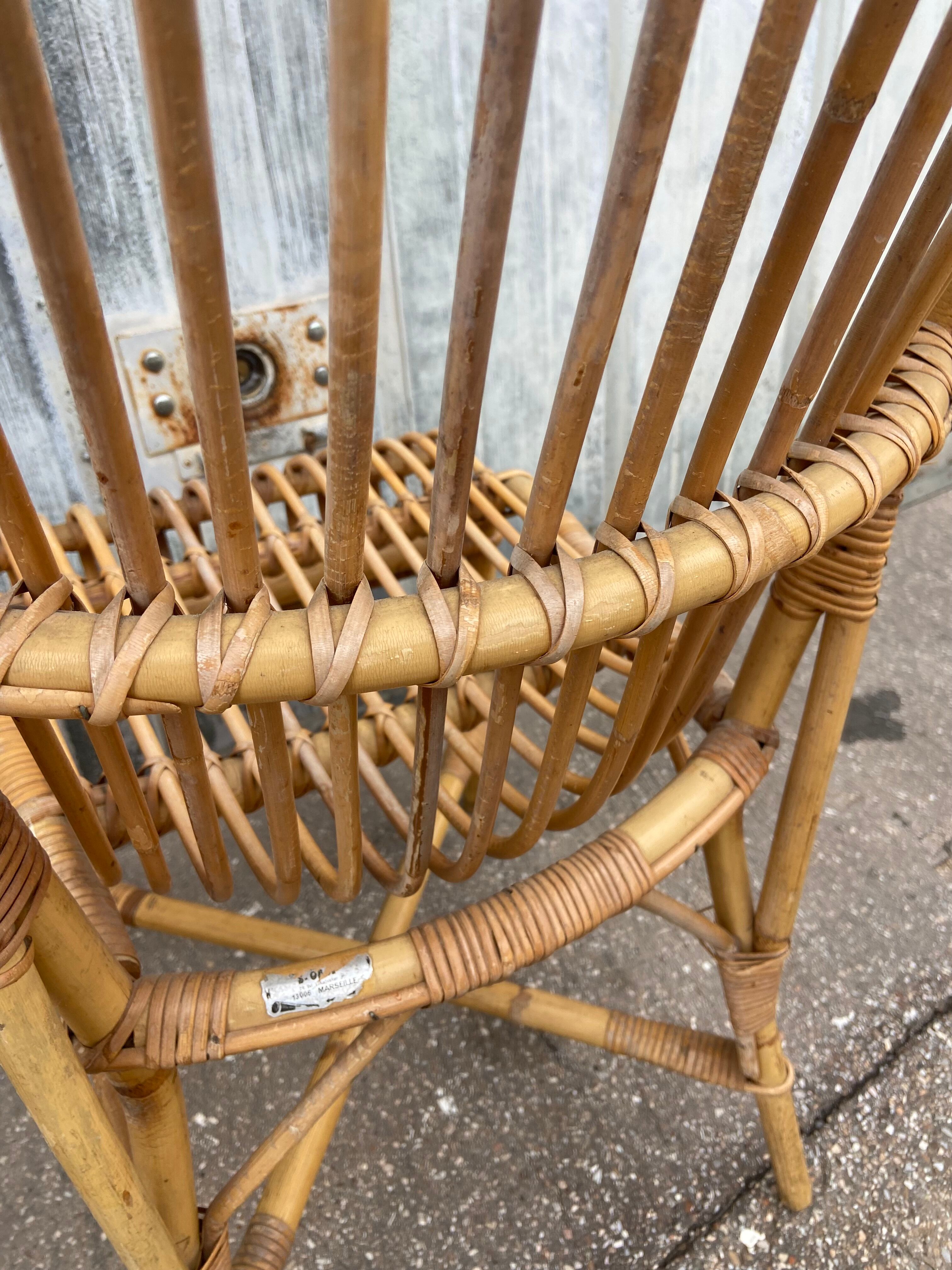 Pair of vintage rattan chairs