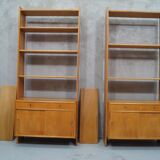 Scandinavian oak modular wall unit, 1960s