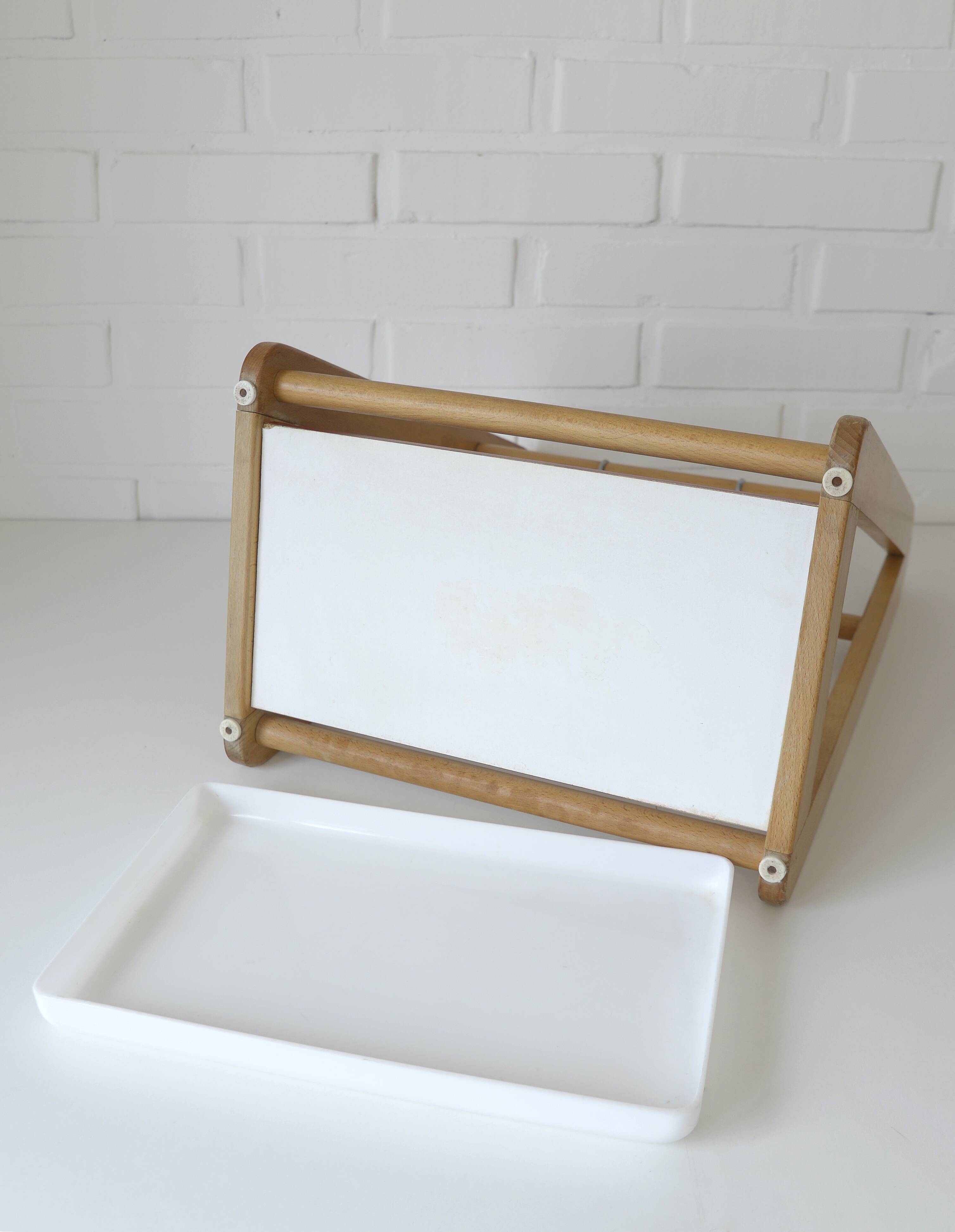 Vintage umbrella stand Scandinavian style mid-century modern wooden holder