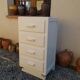 Art Deco chest of drawers in white painted wood with 4 drawers