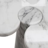 Original Angelo Mangiarotti Italian "Eros" Carrara Marble Side Tables