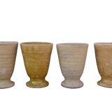 Gobelets en terre cuite vintage français, lot de 4